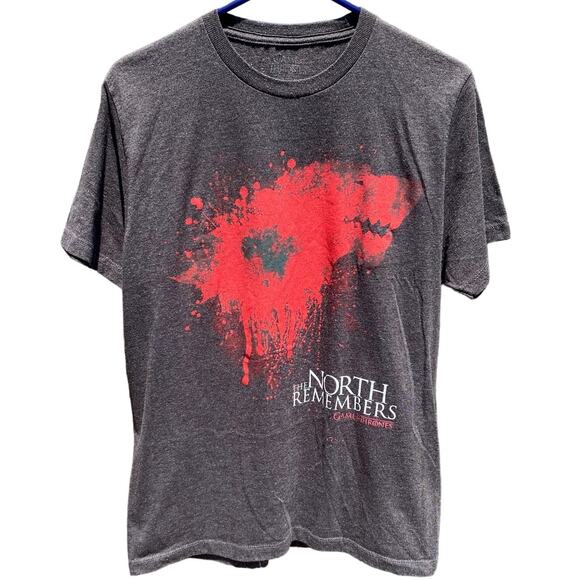 Game of Thrones HBO The North Remembers bloody wolf black t-shirt Size Medium - Picture 1 of 3